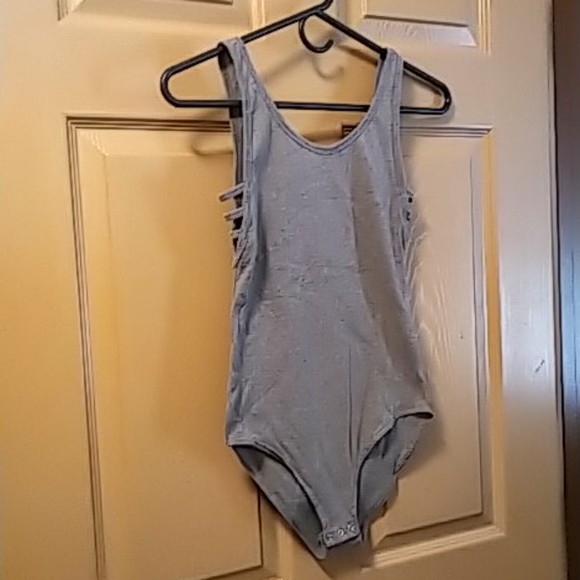PINK Victoria's Secret Tops - Victoria Secret pink gray body suit XS